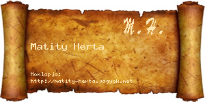 Matity Herta névjegykártya